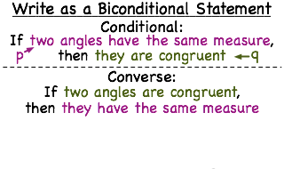 How to write a biconditional in geometry